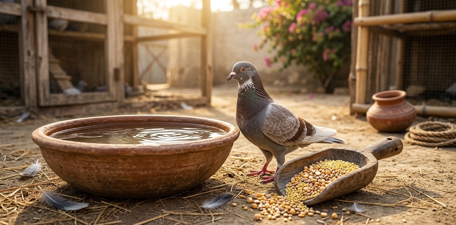 Summer diet for high flying pigeons