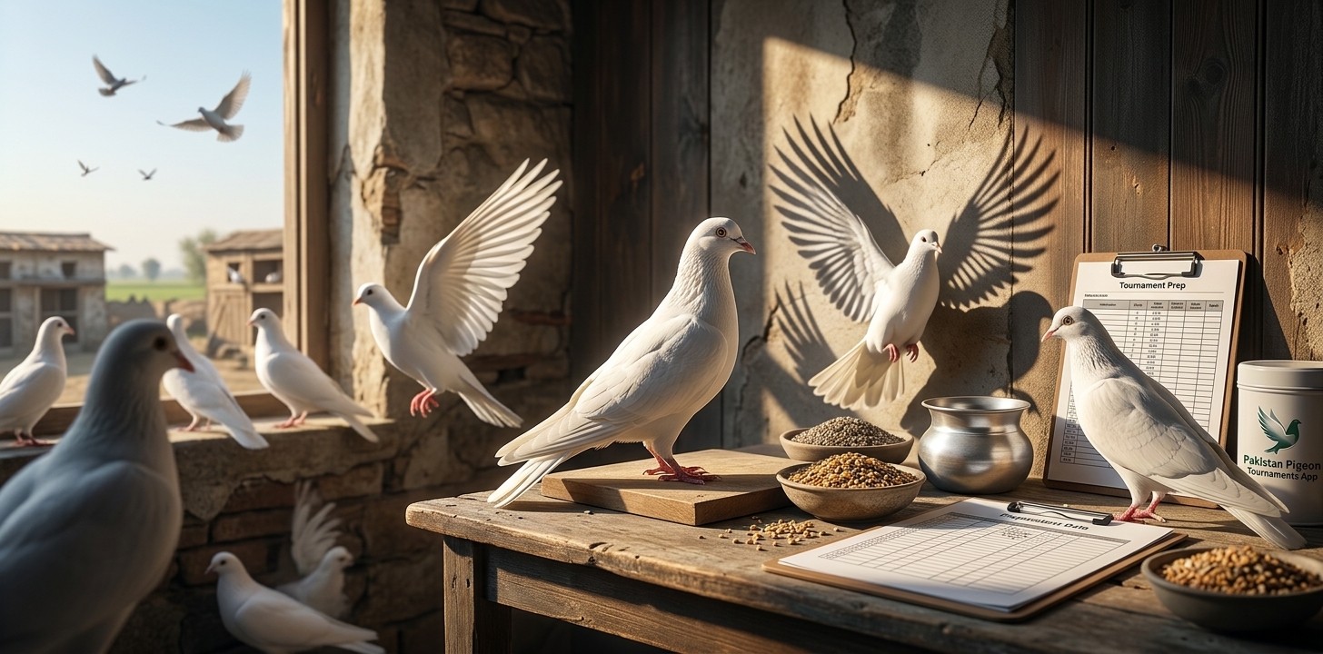 Tournament preparation for pigeons
